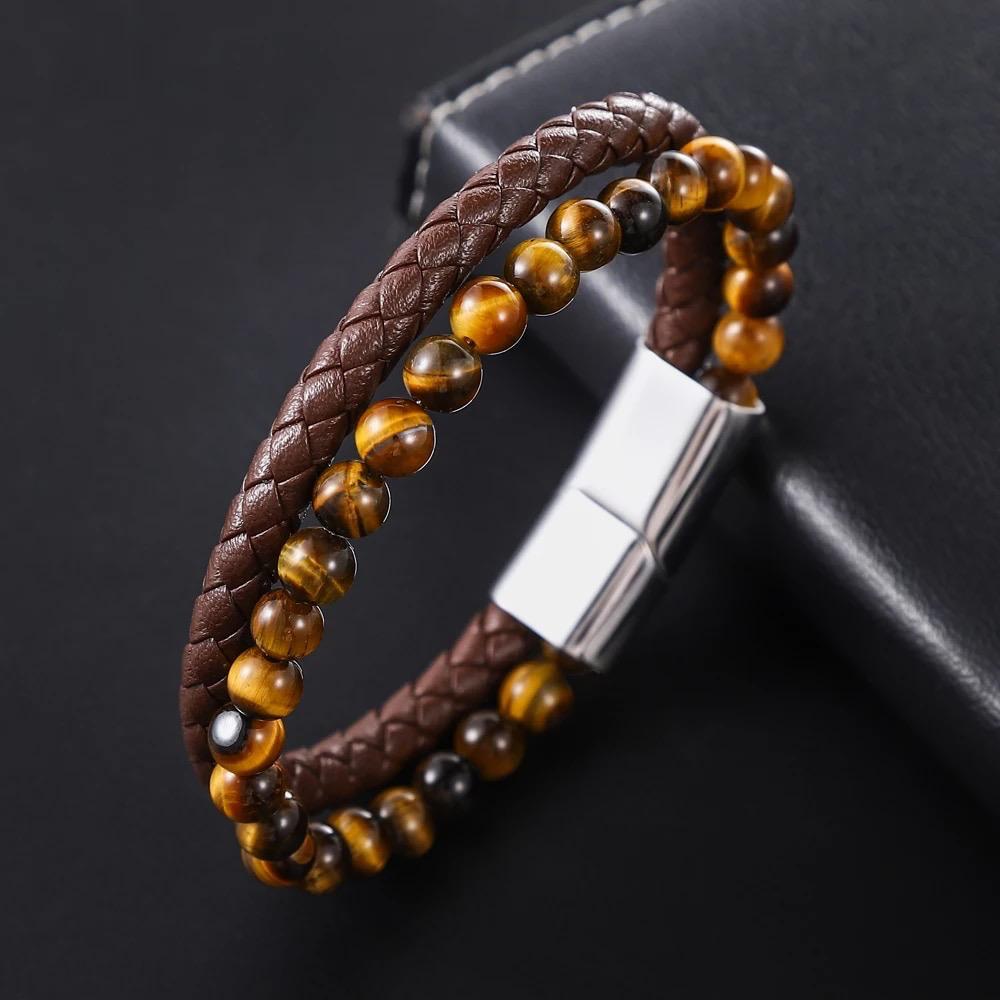 TigerEye Stone Italian Steel Bracelet