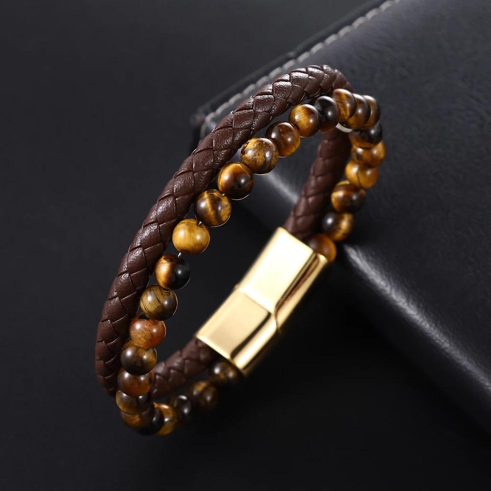 TigerEye Stone Italian Steel Bracelet