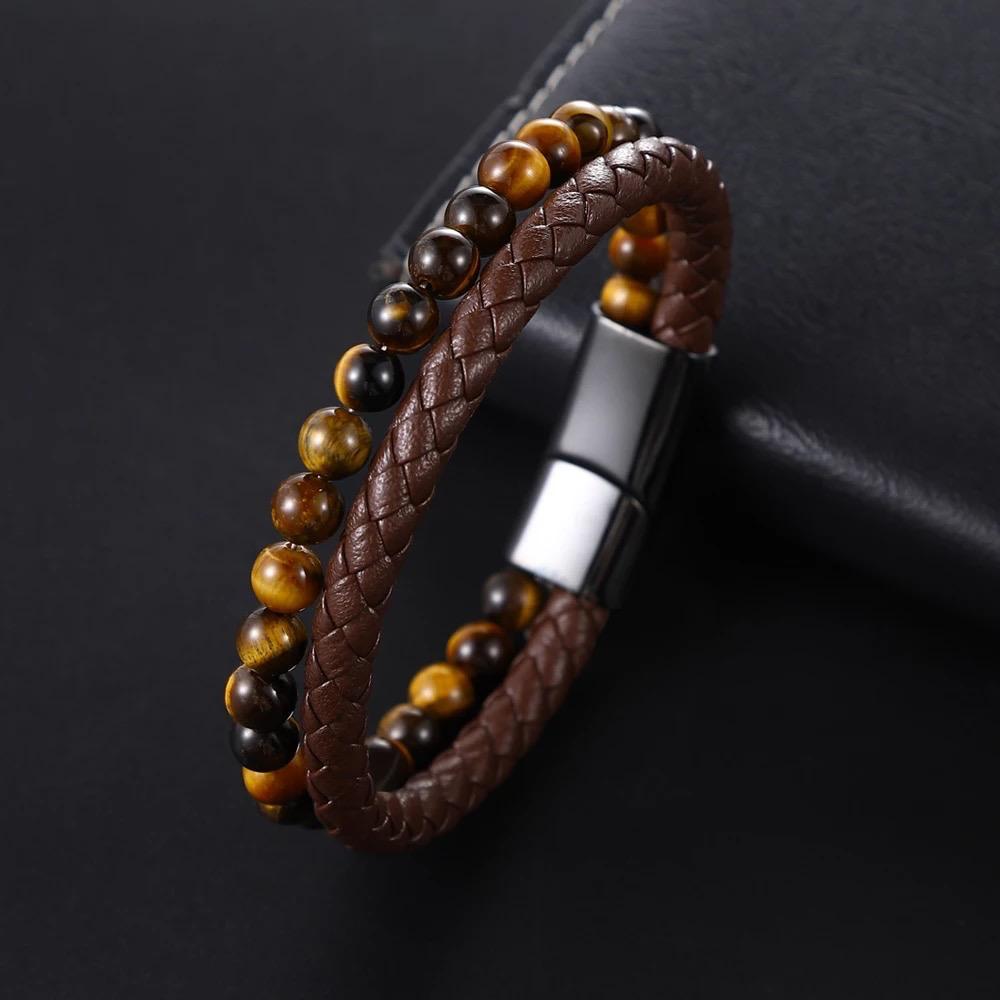 TigerEye Stone Italian Steel Bracelet