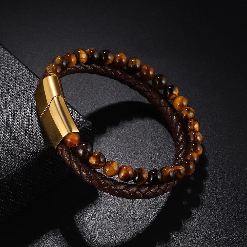 TigerEye Stone Italian Steel Bracelet