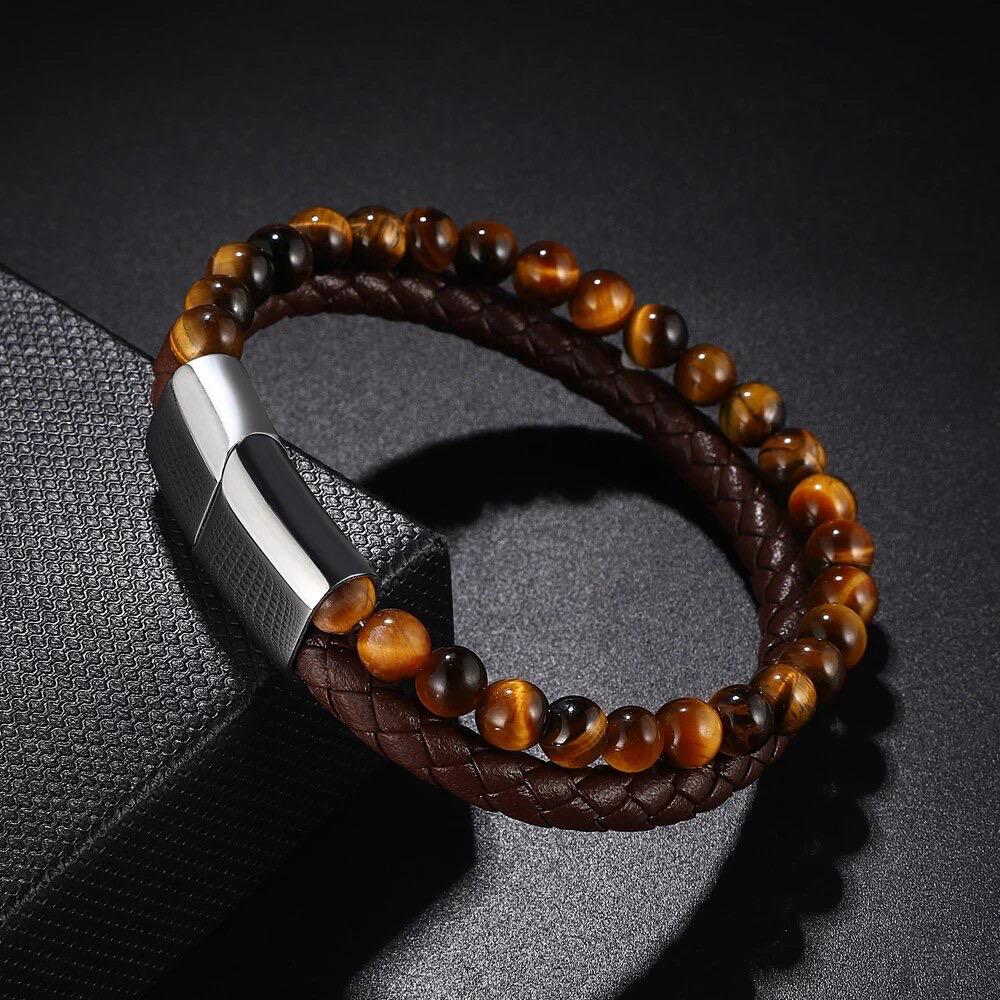 TigerEye Stone Italian Steel Bracelet