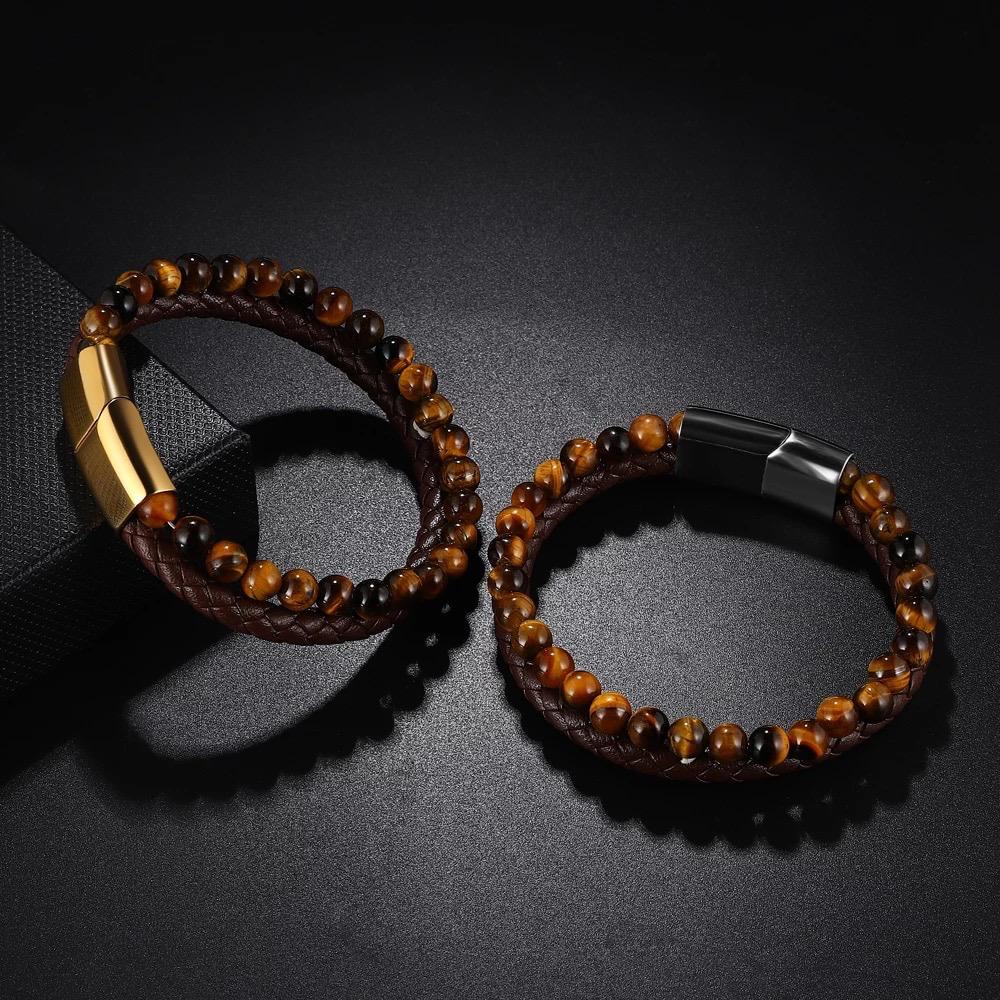 TigerEye Stone Italian Steel Bracelet