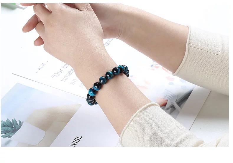 Blue Tiger Eyes Stone Bracelet