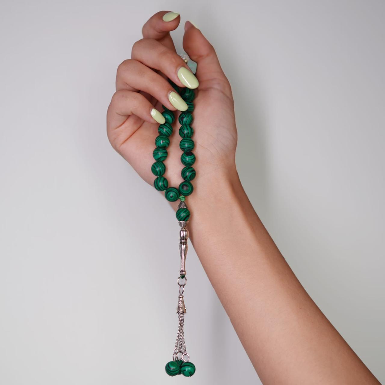 Natural Malachite Stone Masbaha