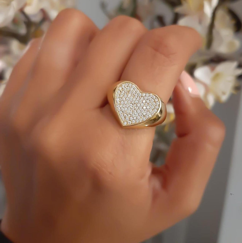 Gold Heart Shape Design Ring