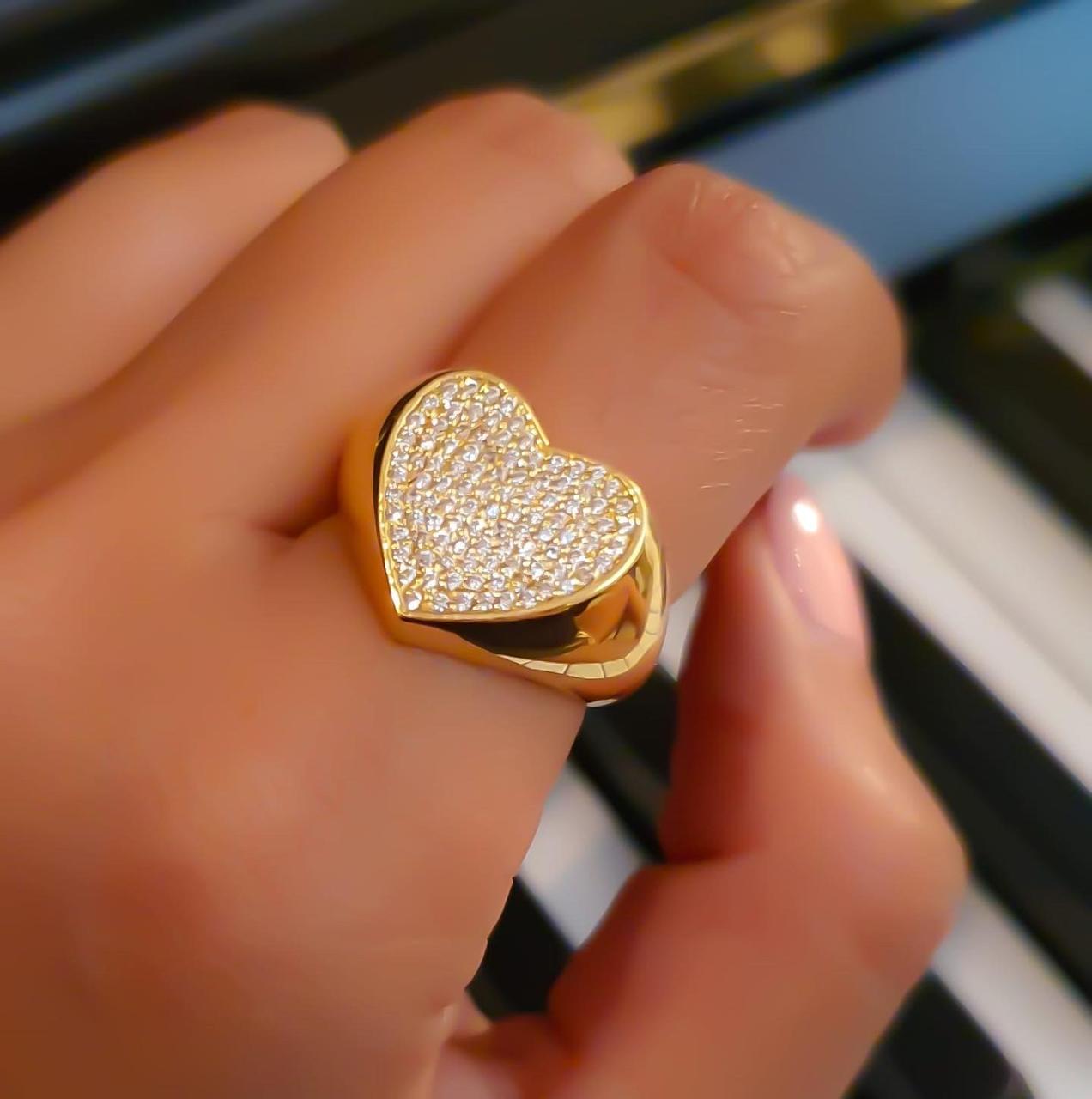 Gold Heart Shape Design Ring