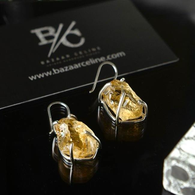 Citreen Stone Silver Design Earring