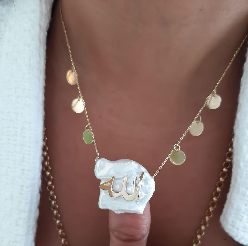 Gold Name with Pearl Necklace