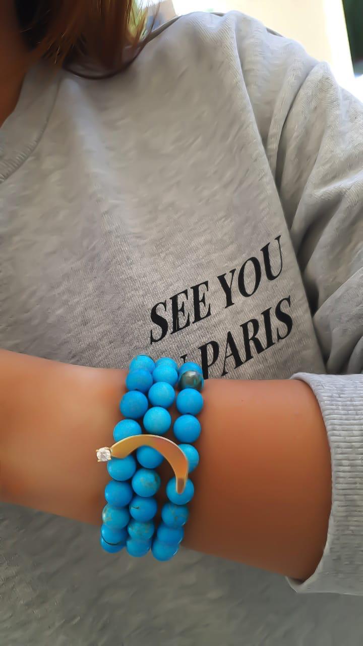 Gold with Turquoise Stone Bracelet