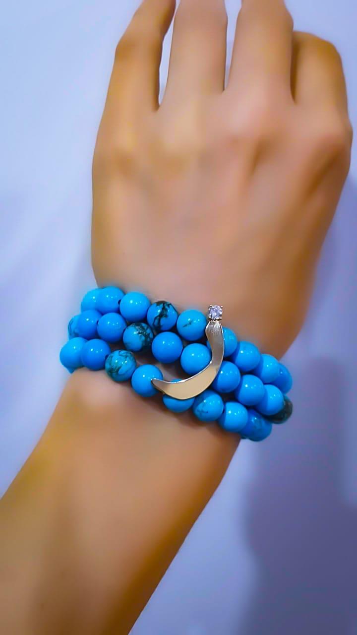 Gold with Turquoise Stone Bracelet