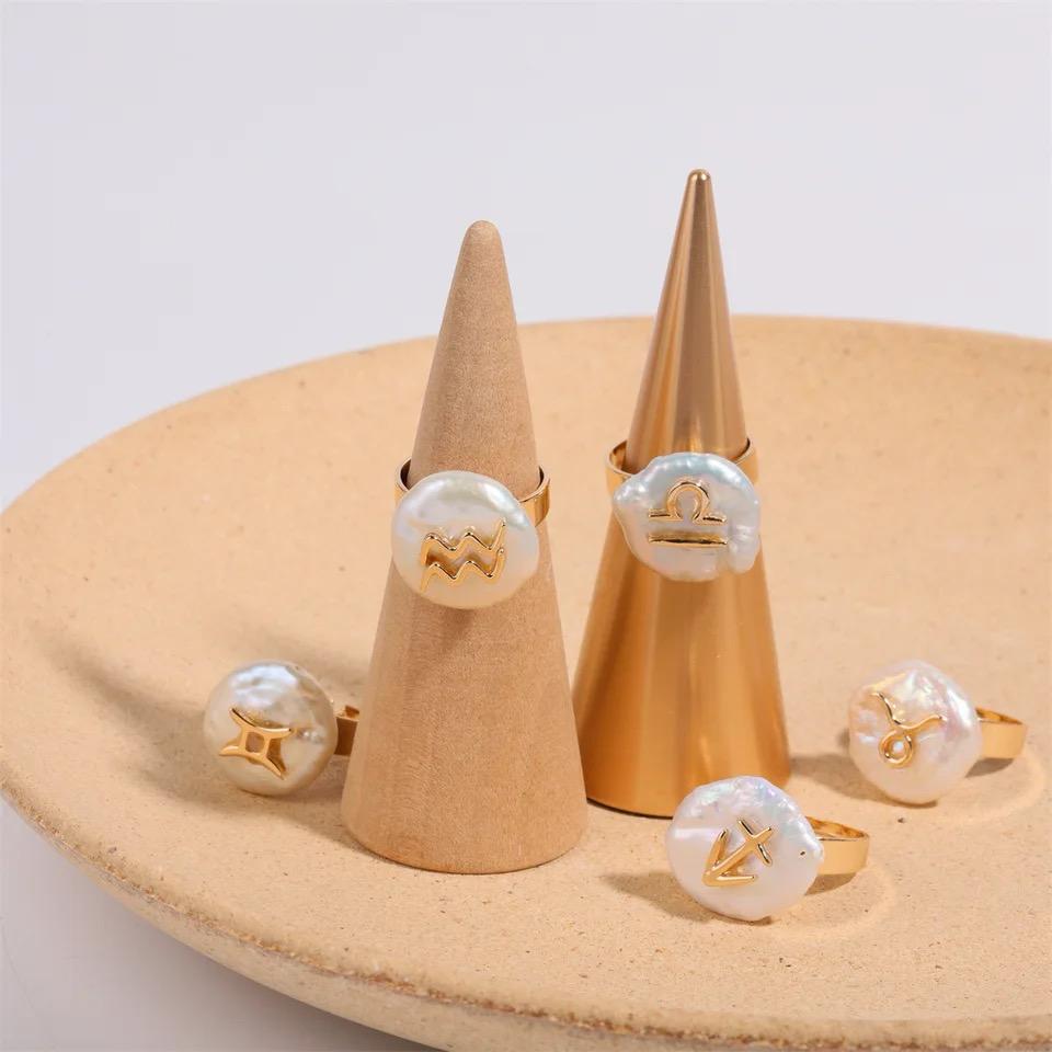 Natural Irregular Pearl Zodic Sign Ring