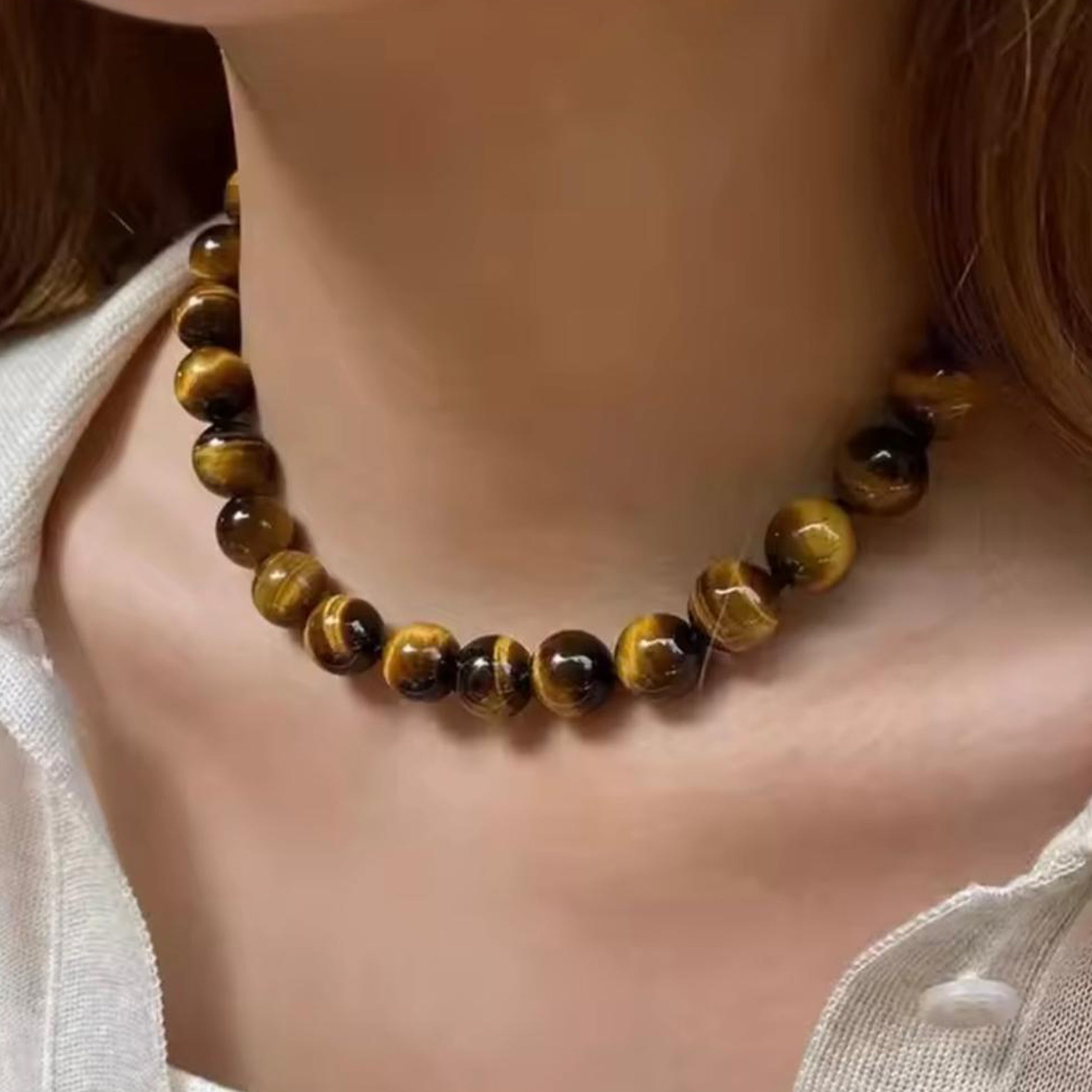 Tiger Eyes Stone Necklace