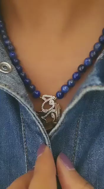 Gold (روح الروح) Design with Lapis Stone Necklace