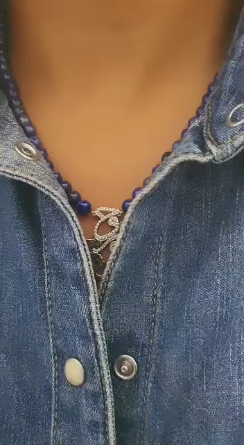 Gold (روح الروح) Design with Lapis Stone Necklace